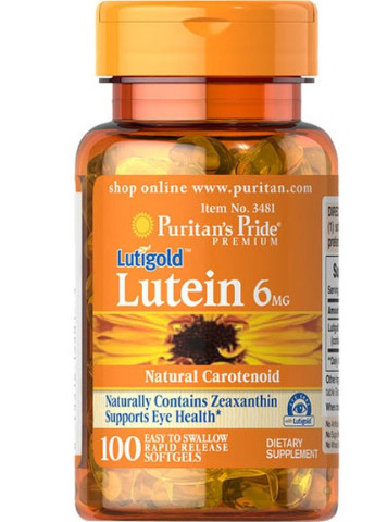 Puritan's Pride Lutigold Lutein 6 mg 100 Softgels Puritans Pride (256723452)