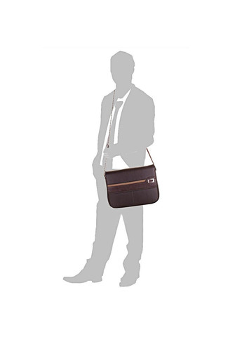 Мужская коричневая компактная сумка-почтальонка из качественного кожзаменителя Bonis (263279458)