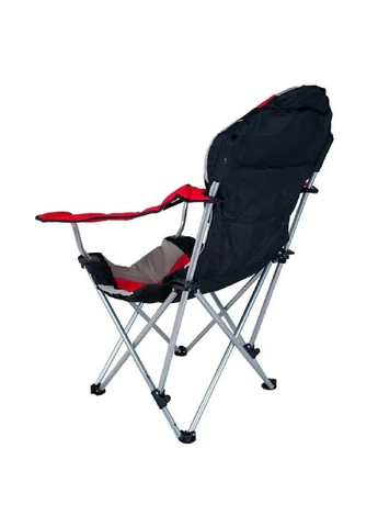 Раскладное кресло стул с подлокотниками для отдыха пикника кемпинга 107х63х96 см (475289-Prob) Красное с серым и черным Unbranded (265391198)