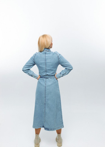 Голубое женское длинное платье "pro изысканность" цвет голубой р.xs/s 445691 New Trend