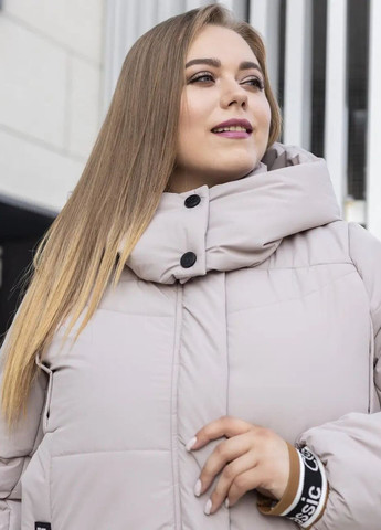 Бежевая зимняя зимняя женская куртка большого размера SK