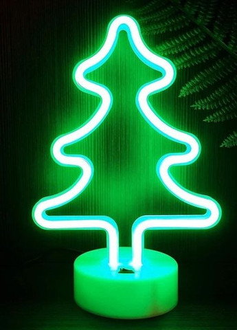 Неоновый ночник - светильник Елочка Neon Decoration Lamp (27x18x10 см, USB, 3хАА, 5 В, лампа) - Зеленый China (271838973)