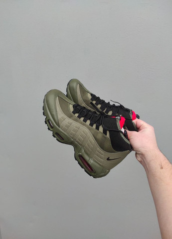 Оливковые (хаки) демисезонные кроссовки Vakko Nike Air Max 95 SneakerBoot