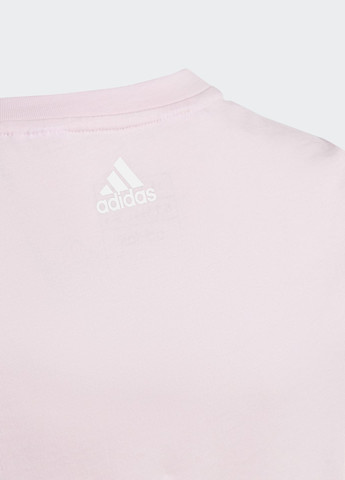 Розовая демисезонная футболка essentials linear logo cotton slim fit adidas