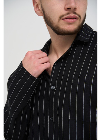 Піжама чоловіча у смужку льон LINEN STRIP чорна Handy Wear (275793058)