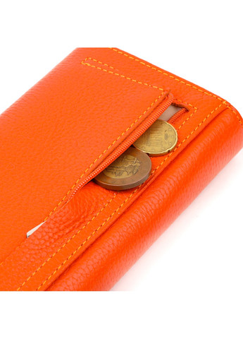 Большой женский кошелек из натуральной зернистой кожи 21710 Оранжевый Canpellini (259815816)