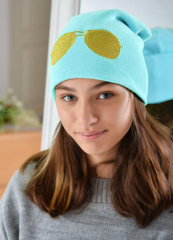 Шапки Шапка для дівчаток світло блакитна (очки золото) Lemanta (259482140)