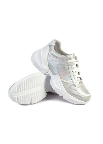 Серебряные демисезонные кроссовки женские бренда 8401281_(700) ModaMilano