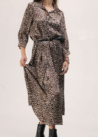 Темно-золотистое кэжуал платье леопард Mira mia