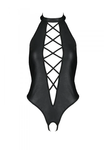Боди из эко-кожи с имитацией шнуровки и открытым доступом Nancy Body Passion (262891060)