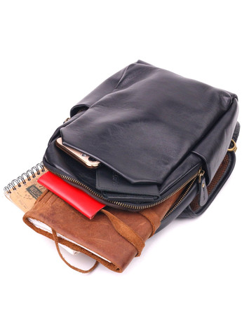 Надзвичайна сумка чоловіча через плече із натуральної гладкої шкіри 21286 Чорна Vintage (258267922)