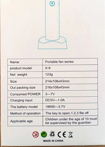 Портативний ручний акумуляторний вентилятор Eternal classics X-9 настільний Салатовий 21,4 см 5Вт Led (259301283)