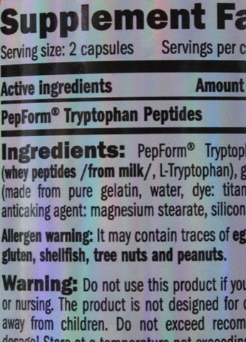 Tryptophan PepForm Peptides 500 mg 90 Caps Amix Nutrition (258499701)