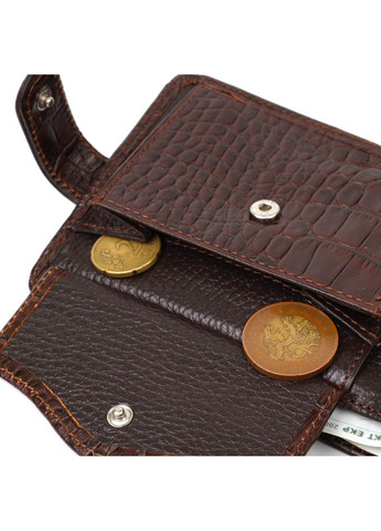 Мужской бумажник из натуральной кожи с тиснением под крокодила 21991 Коричневый Bond (262158740)