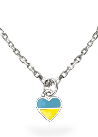 Серебряная цепочка 50 см Сердце жёлто-голубое регулируеться родированное серебро подвеска Family Tree Jewelry Line (266140706)