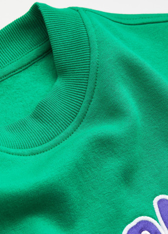 Зеленый демисезонный свитшот зеленый с принтом джемпер H&M