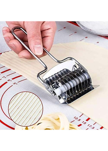 Ролик тісторізка локшинорізка для нарізки локшини, зелені з нержавіючої сталі з ручкою Kitchen Master (260736576)