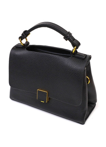 Жіноча стильна сумка з натуральної шкіри 22074 Чорна Vintage (260360886)