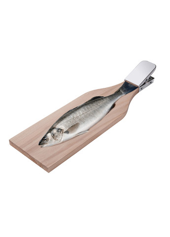 Доска разделочная для чистки рыбы с зажимом из бука 60х14 см Wood&Steel (259109579)