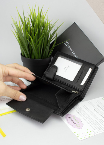 Портмоне чоловіче шкіряне вертикальне N4-CCF чорне без кнопки DNK (256675971)