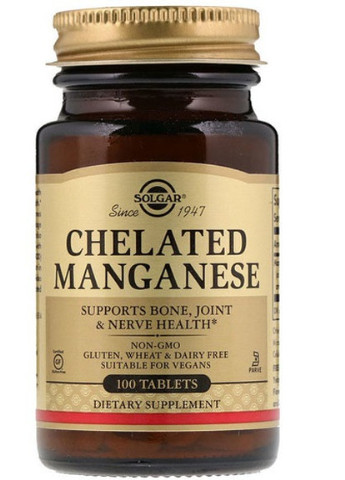 Chelated Manganese 100 Tabs Solgar (256720419)