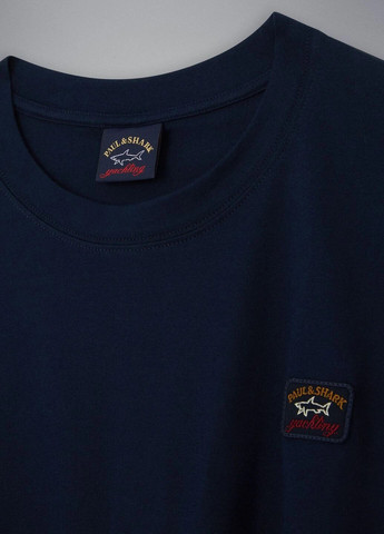 Темно-синий демисезонный кэжуал лонгслив Paul & Shark с логотипом