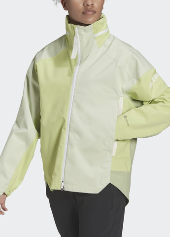 Зелена демісезонна куртка terrex ct myshelter rain.rdy colorblock adidas