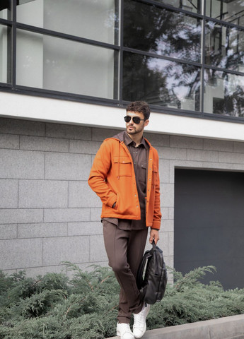 Оранжевая демисезонная куртка-бомбер оранжева Andreas Moskin