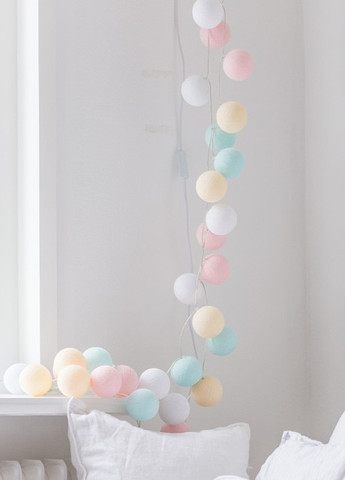 Гірлянда з ниткових кульок CBL Пастель 35 кульок від USB, 4 м Cotton Ball Lights (257960435)