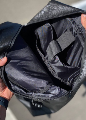 Черный городской рюкзак экокожа много отделений Aviabag No Brand (262890229)