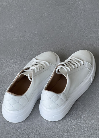 Білі осінні класичні трендові жіночі шкіряні кросівки InFashion Кросівки