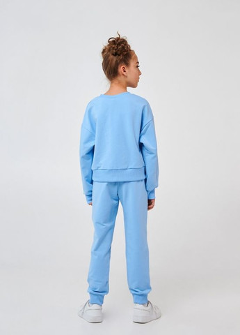 Голубой детский костюм (свитшот+брюки) | 95% хлопок | демисезон | 122, 128, 134, 140 | удобный и стильный голубой Smil