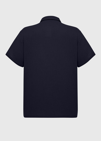 Чоловіча сорочка муслінова з коротким рукавом, синій German Volf (267808980)