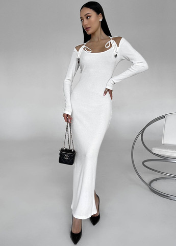 Белое праздничный, вечернее элегантное платье бежевого цвета Jadone Fashion