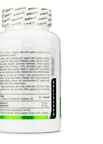 Panax Ginseng 60 Caps Biotechusa (257252347)