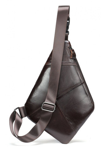 Шкіряна темно-коричнева сумка-слінг 14998 Vintage (262523897)