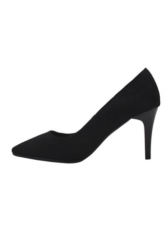 Туфли на шпильке женские эко замш, цвет черный LIICI