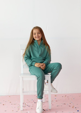 Дитячий костюм худі та джогери для дівчинки колір м'ята 438427 New Trend (260491766)