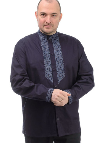 Коттоновая сорочка с вышивкой (темно-синий) Golfstream (277632845)