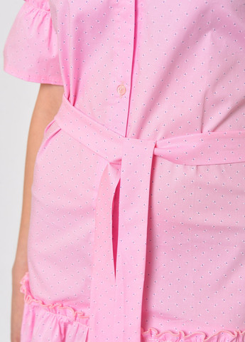 Розовое коктейльное платье женское розового цвета рубашка Let's Shop однотонное