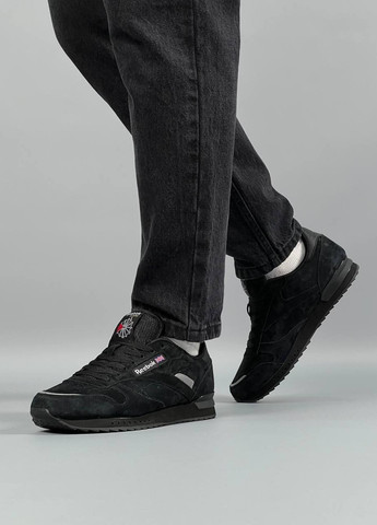 Черные демисезонные кроссовки мужские,вьетнам Reebok Classic M All Black