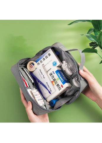 Аптечка сумка органайзер компактная портативная для медикаментов путешествий дома 19х8х13 см (474870-Prob) Серая Unbranded (260044557)