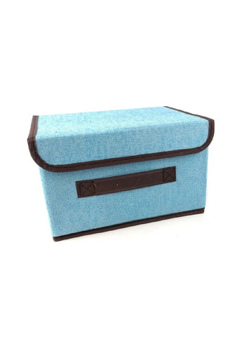 Органайзер ящик бокс короб для хранения вещей одежды белья игрушек с крышкой на липучке 26х18.5х16 см (474611-Prob) Голубой Unbranded (259109593)