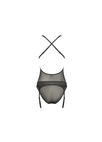 Чорний корсет з декольте erza corset -, пажі, трусики, Passion