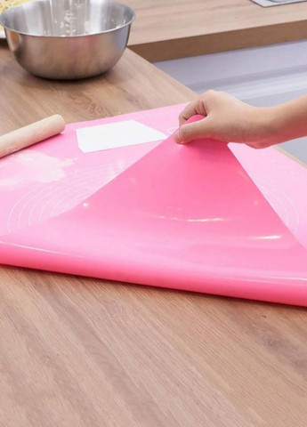 Силіконовий килимок для розкочування тіста 35х43 см малиновий A-Plus (274060168)