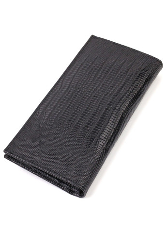 Фактурный мужской вертикальный бумажник из натуральной кожи с тиснением 21906 Черный Canpellini (259874102)