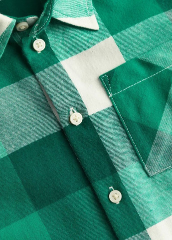 Зеленая повседневный рубашка в клетку H&M