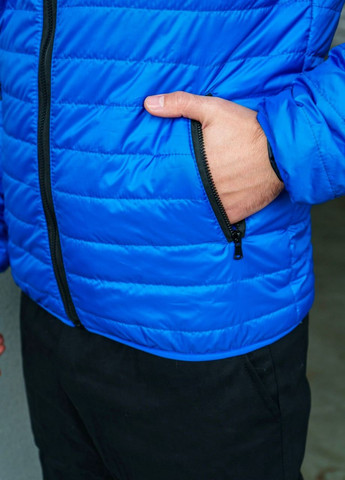 Синяя демисезонная демисезонная куртка с капюшоном Vakko