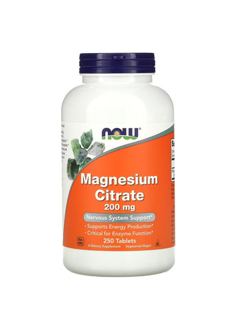 Мангій Цитрат Magnesium Citrate 200мг - 250 таб Now Foods (275997832)