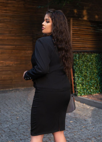 Женский костюм юбка и пиджак цвет черный р.48/50 441271 New Trend (263134107)
